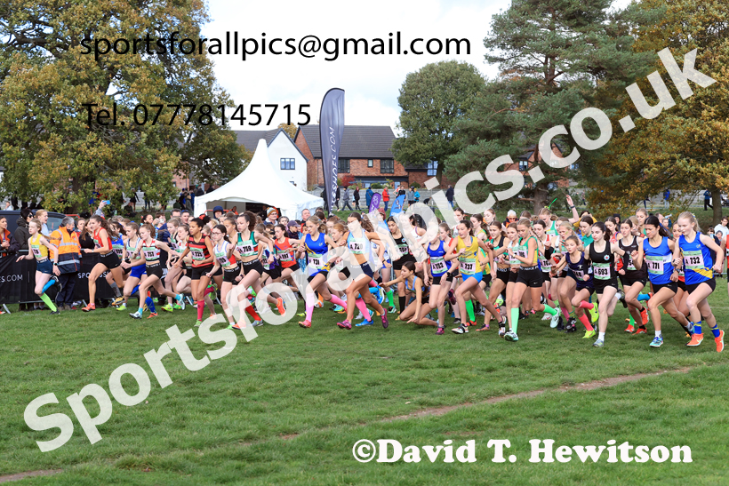 Girls Under-15s 2025 National Cross Country Relays, Berry Hill Park, Mansfield. Photo: David T. Hewitson/Sports for All Pics